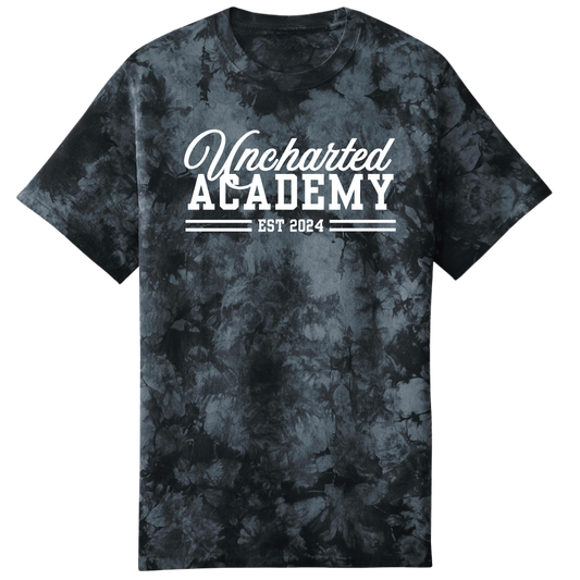 Uncharted Academy T-Shirt -Tie Dye Black
